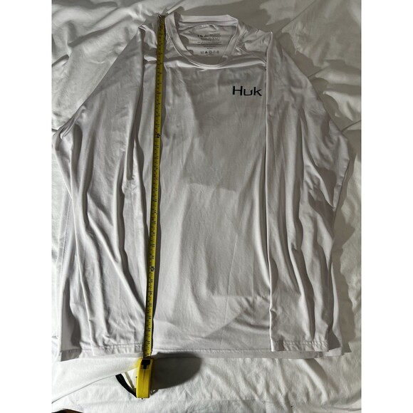 Huk Men's USA Flag Graphic White Dri Fit Long Sleeve Fishing Shirt Men’s 2XL - Picture 4 of 10